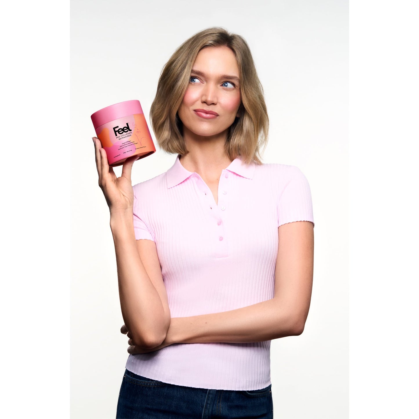 Feel Collagen Powder Strawberry Peach 300g