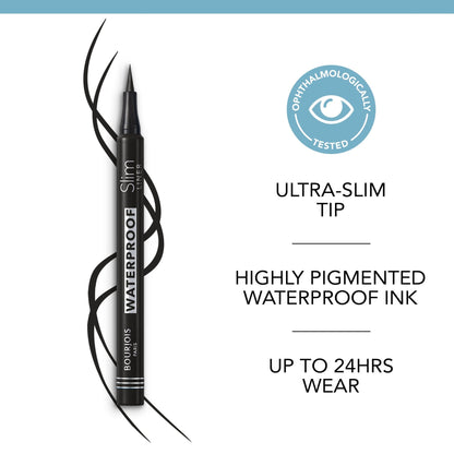 Bourjois Liner Feutre Slim Waterproof Eyeliner, Ultra Black Iv 1ml