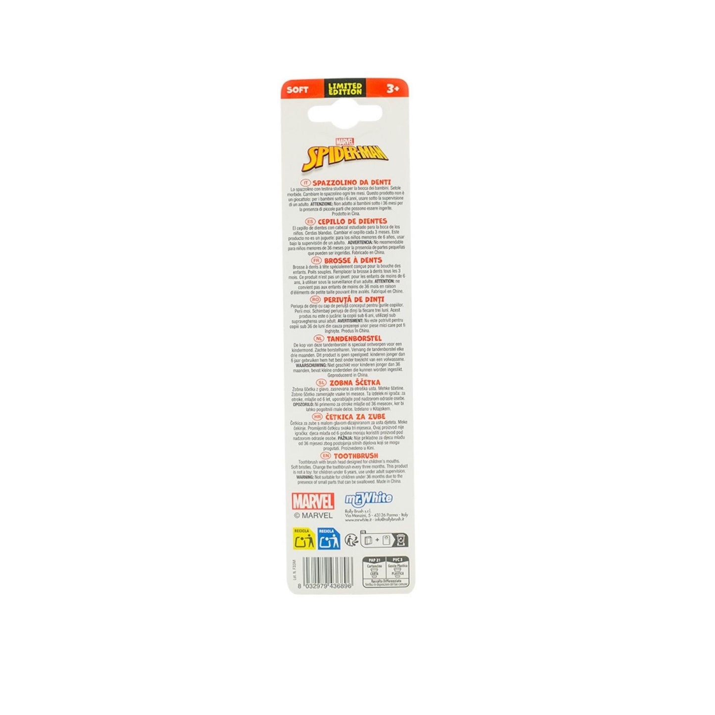 Mr.White Spiderman Manual Toothbrush