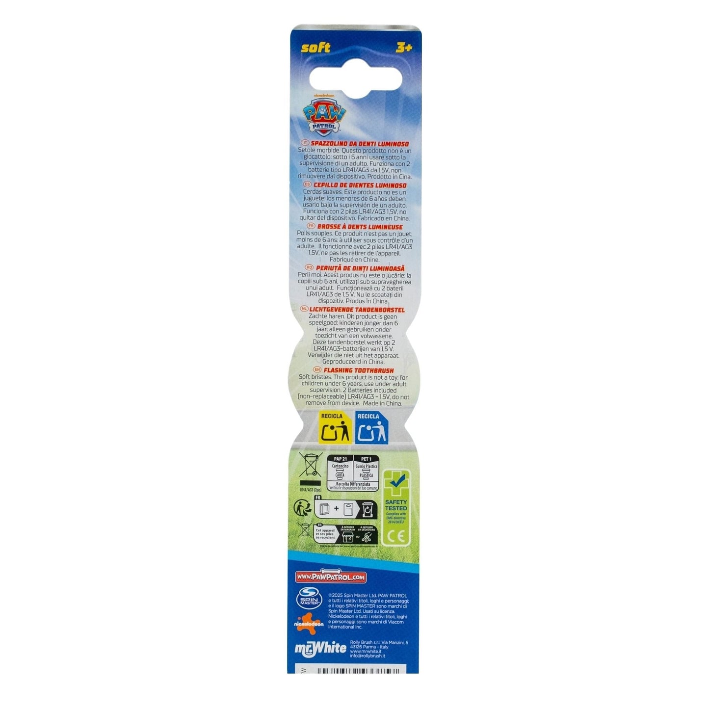 Mr.White Paw Patrol Flashing Toothbrush