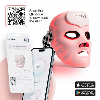 ELLE Radiance Boost Pro LED Face Mask with Red, Blue & Infrared Light