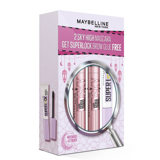 Maybelline 2 Sky High Mascara + 1 Superlock Brow Glue