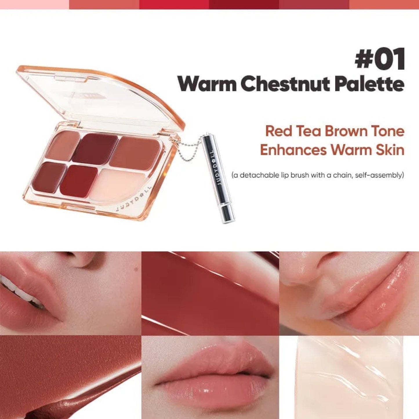 Judydoll 6 Color Multi-use Lip Palette 01