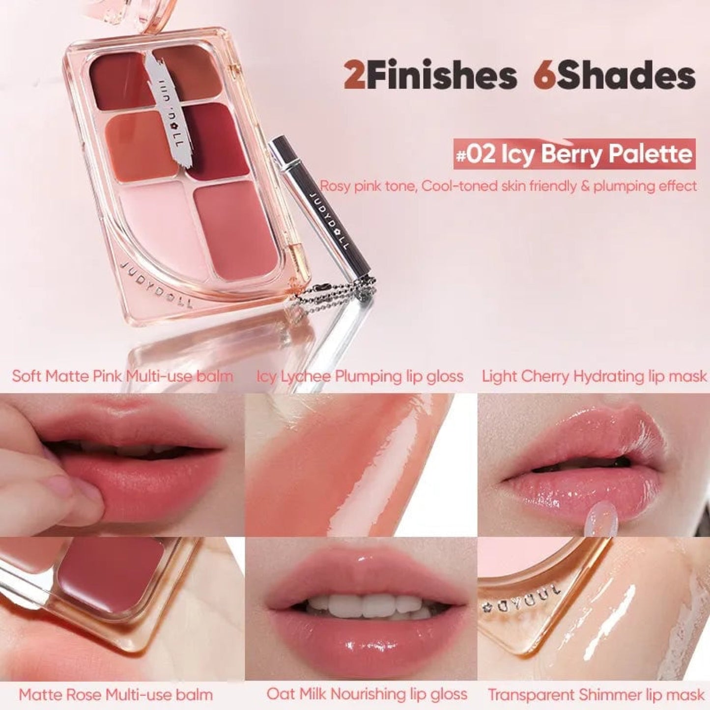 Judydoll 6 Color Multi-use Lip Palette 02