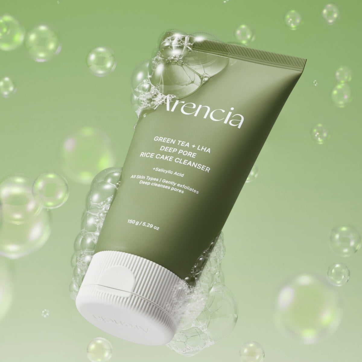Arencia Green Tea LHA Deep Pore Rice Cake Cleanser 150ml