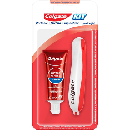 Colgate Travel Kit Soft Toothbrush + Optic White Toothpaste 20ml