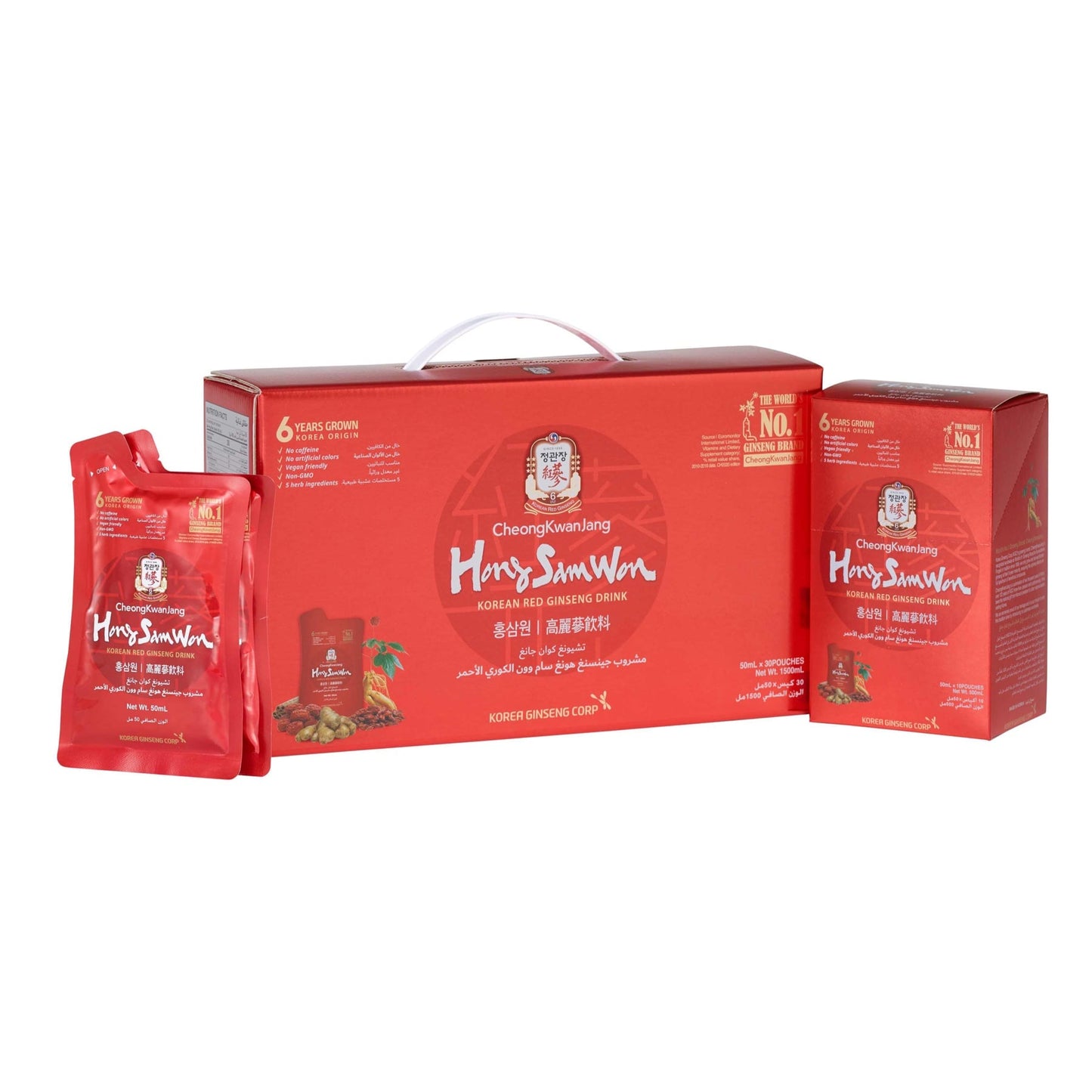 CKJ Hong Sam Won Korean Red Ginseng Drink 30 x 50ml Pouches