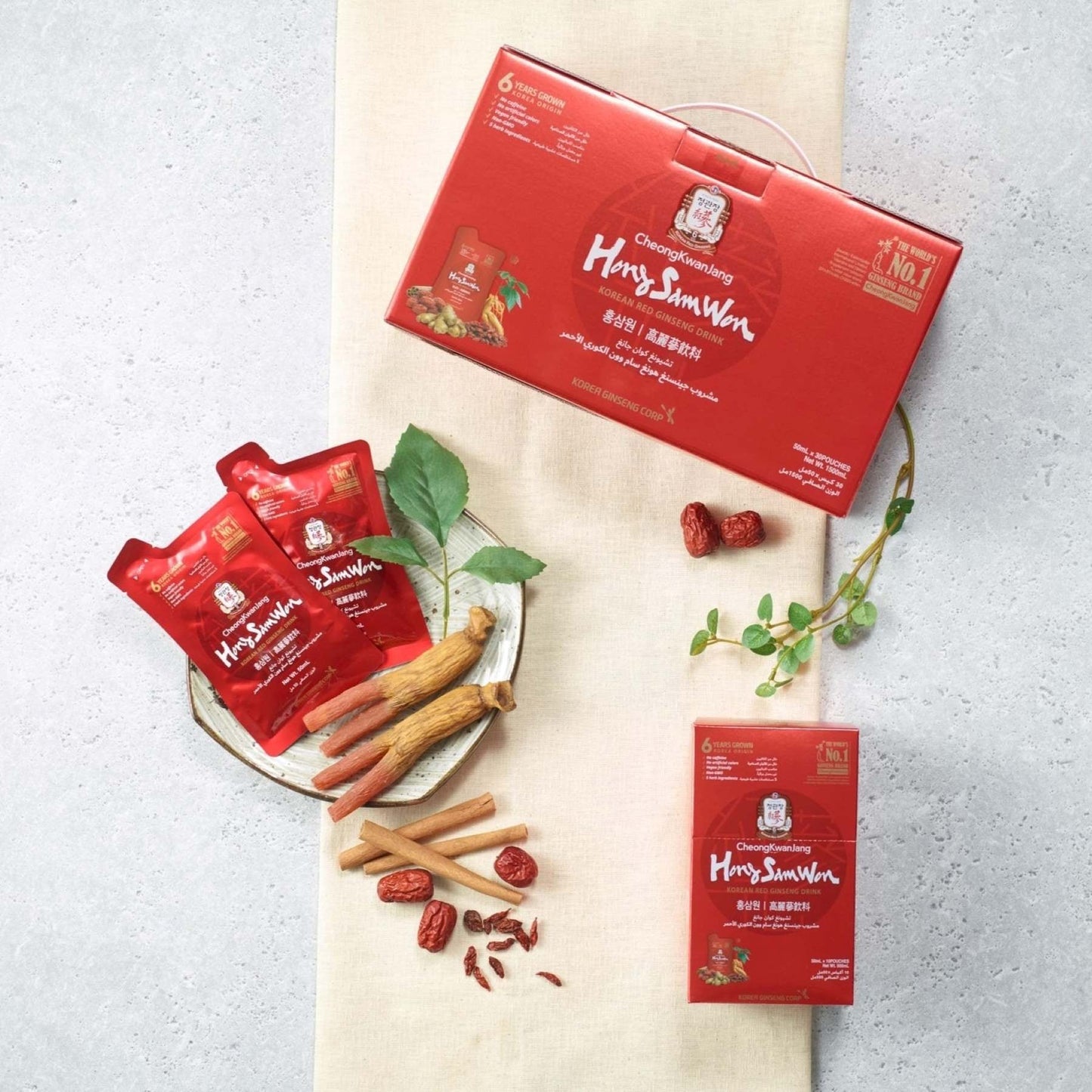 CKJ Hong Sam Won Korean Red Ginseng Drink 30 x 50ml Pouches
