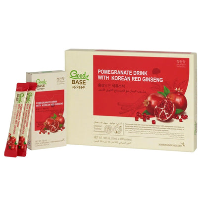 CKJ Good Base Korean Red Ginseng Pomegranate Drink 30 x 10ml Sticks