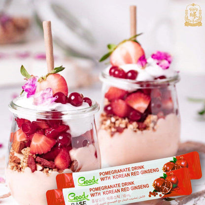 CKJ Good Base Korean Red Ginseng Pomegranate Drink 30 x 10ml Sticks