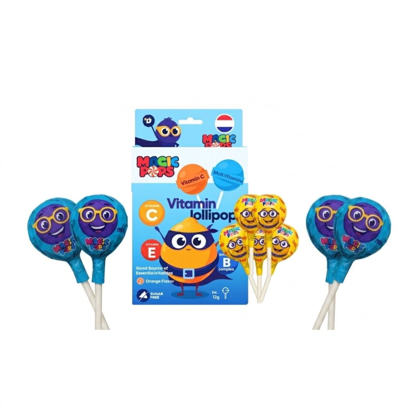 Magic Pops Vitamin C & Multivitamin Lollipop 12g x 10 Pcs