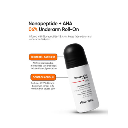Minimalist Nonapeptide + AHA 06% Underarm Roll-On
