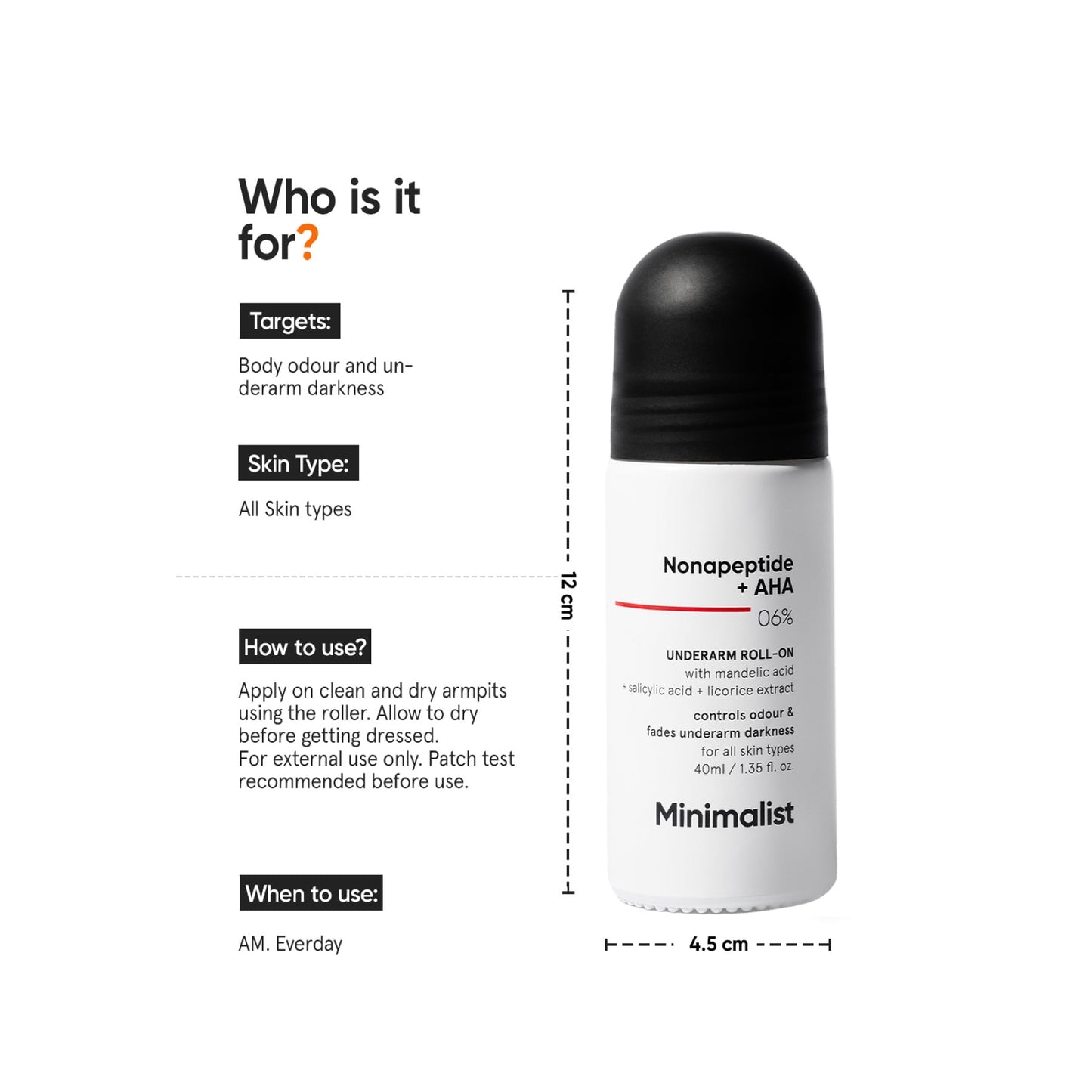Minimalist Nonapeptide + AHA 06% Underarm Roll-On