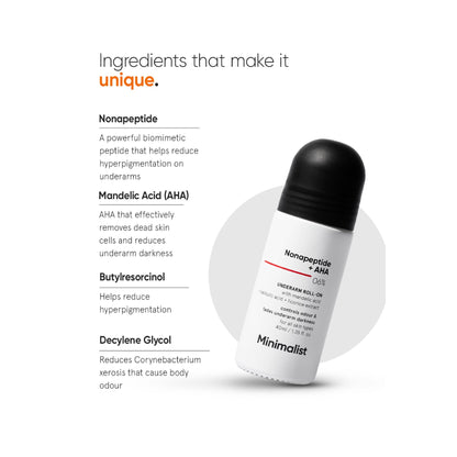 Minimalist Nonapeptide + AHA 06% Underarm Roll-On