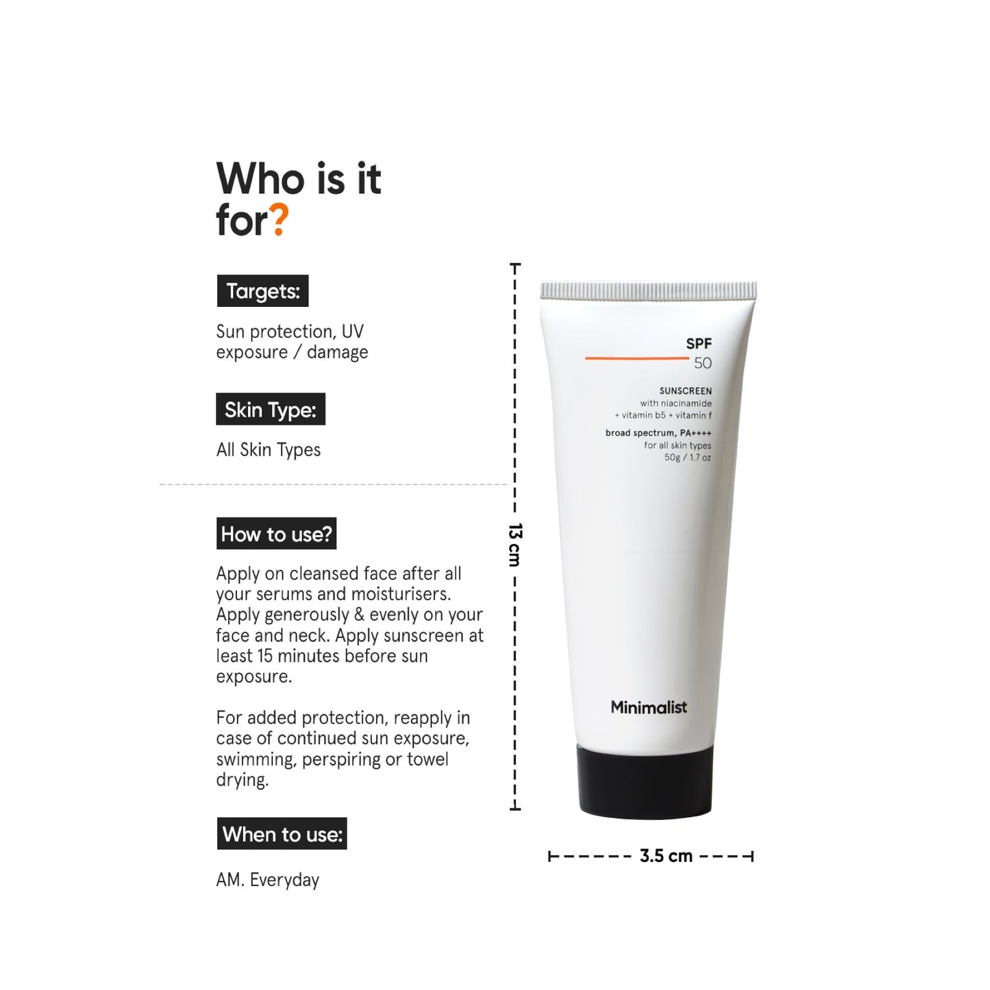 Minimalist SPF 50 Face Sunscreen