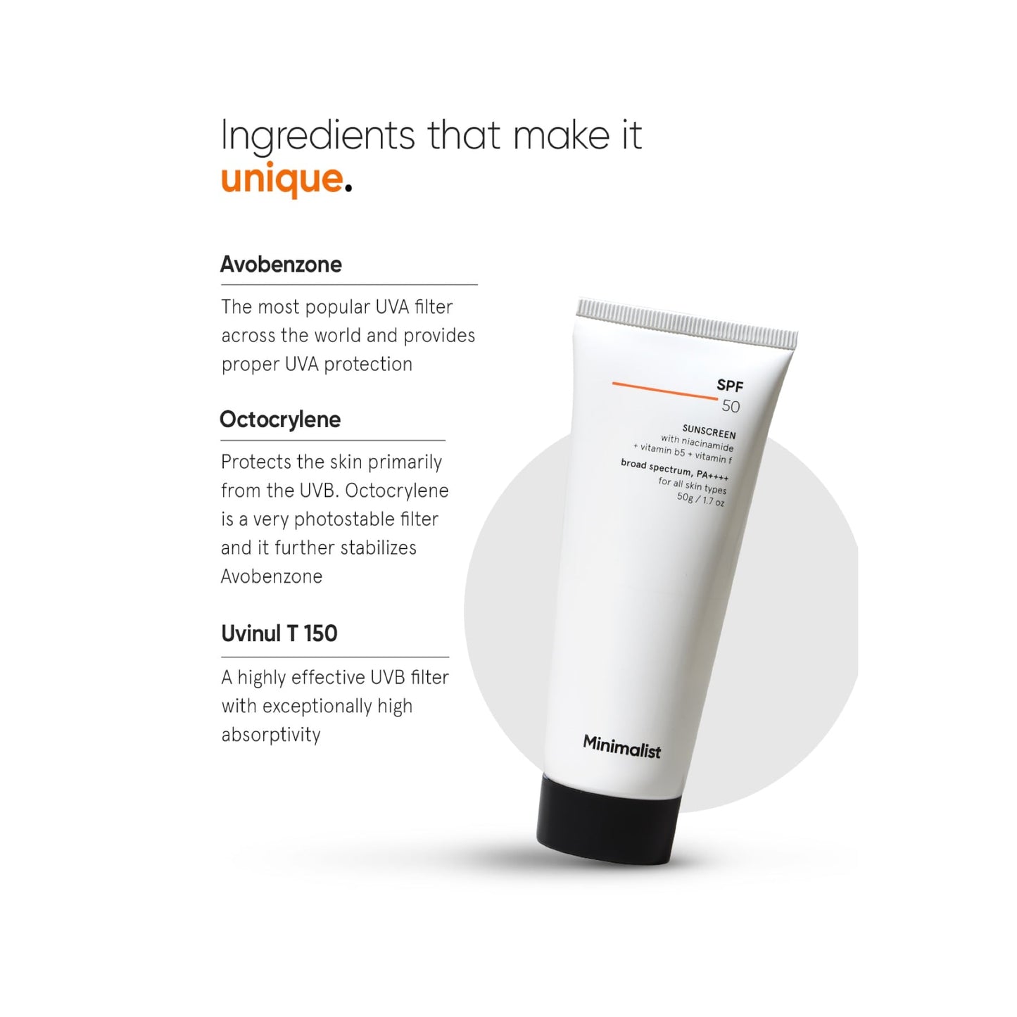 Minimalist SPF 50 Face Sunscreen