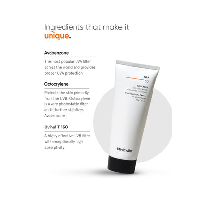 Minimalist SPF 50 Face Sunscreen