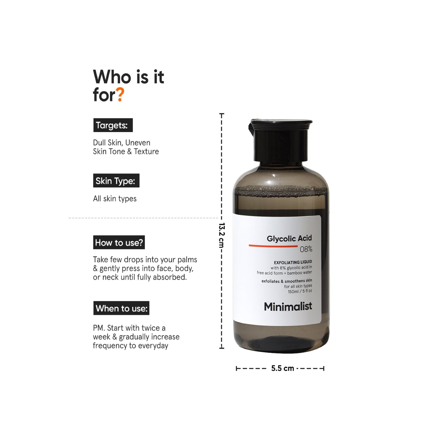 Minimalist Glycolic Acid 08% Exfoliating Liquid