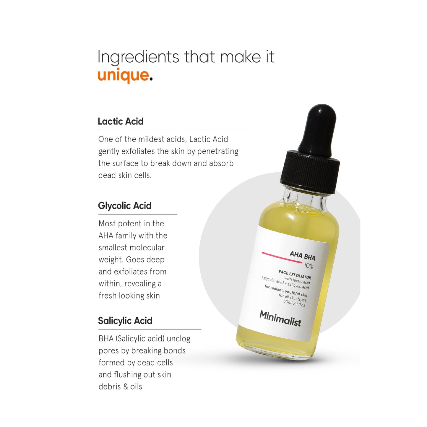 Minimalist AHA BHA 10% Face Exfoliator