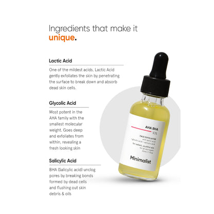 Minimalist AHA BHA 10% Face Exfoliator