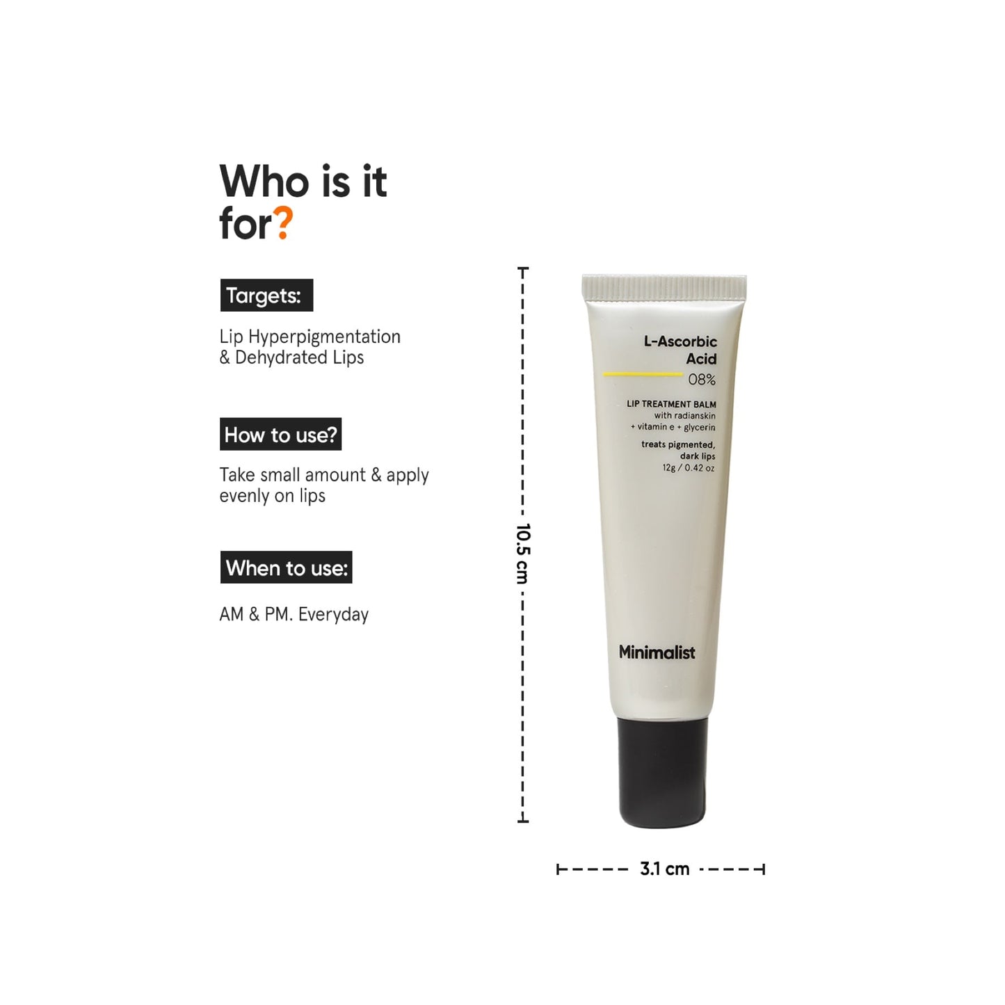 Minimalist L-Ascorbic Acid 08% Lip Brightening Balm