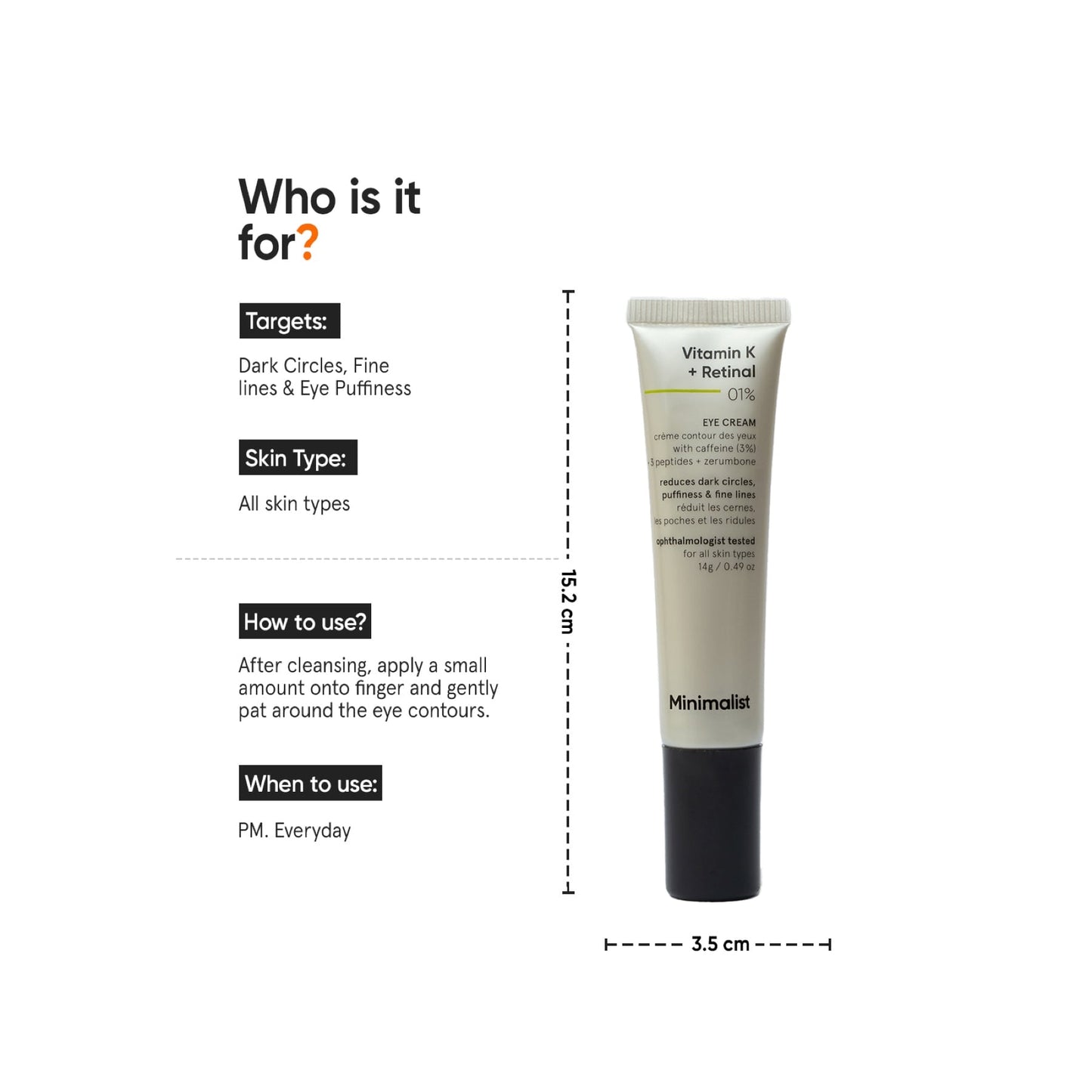 Minimalist Vitamin K + Retinal 01% Eye Cream