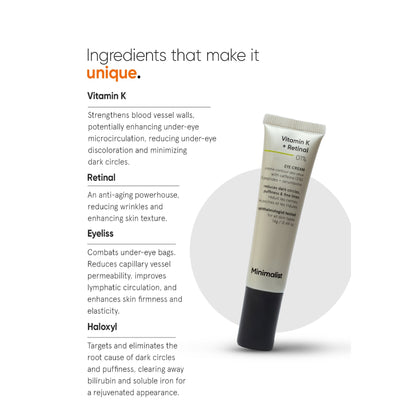 Minimalist Vitamin K + Retinal 01% Eye Cream