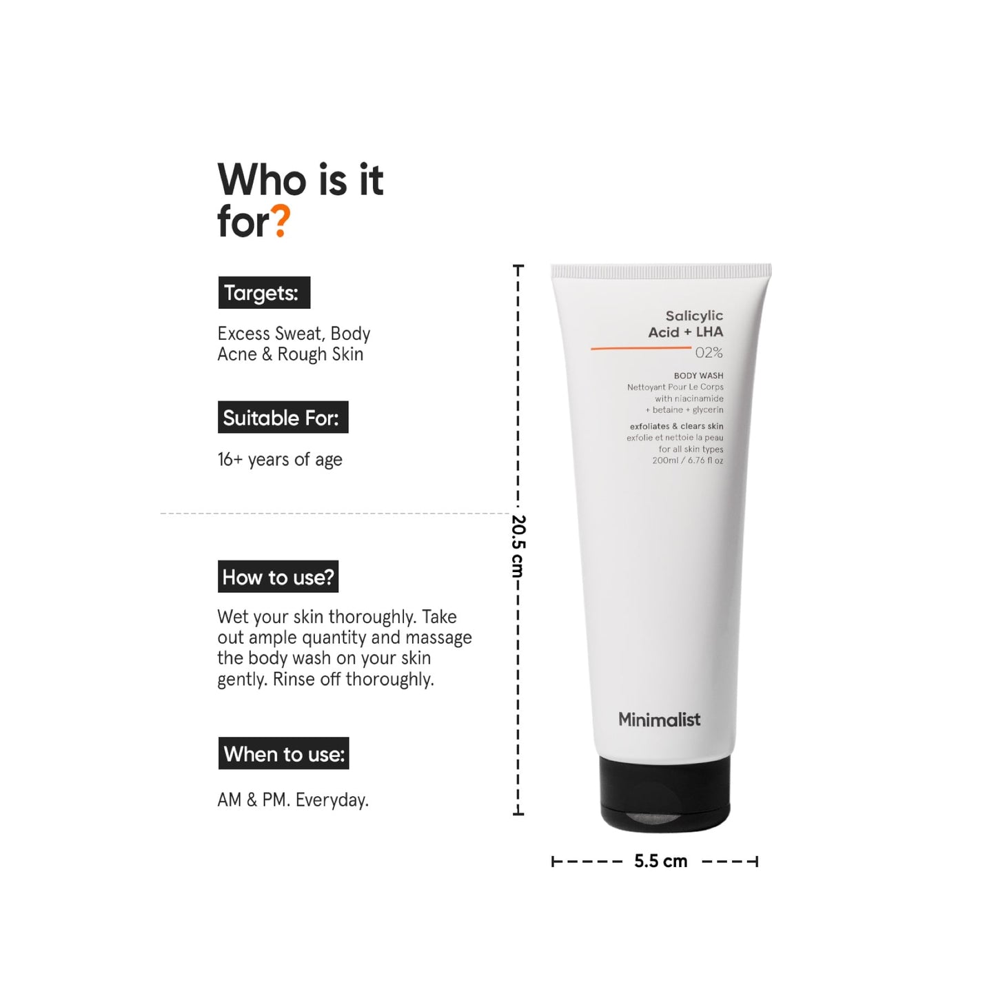 Minimalist Salicylic Acid + LHA 02% Body Wash