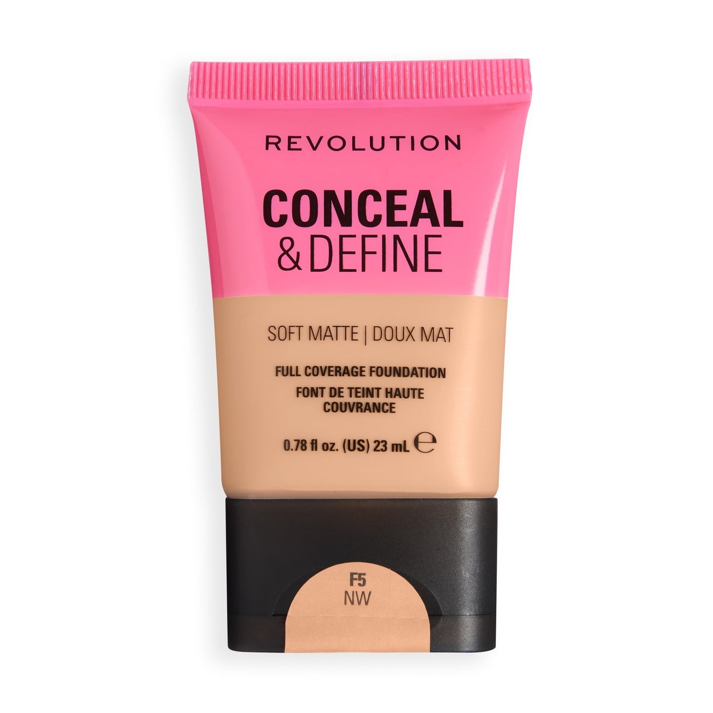 Makeup Revolution Conceal & Define Soft Matte Tube Foundation – Medium to Full Coverage