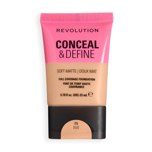 Makeup Revolution Conceal & Define Soft Matte Tube Foundation – Medium to Full Coverage