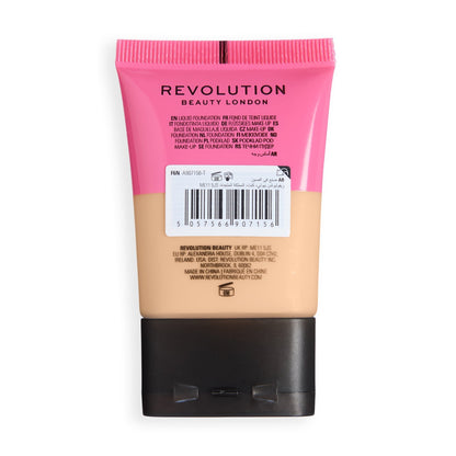 Makeup Revolution Conceal & Define Soft Matte Tube Foundation – Medium to Full Coverage