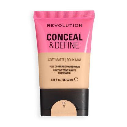 Makeup Revolution Conceal & Define Soft Matte Tube Foundation – Medium to Full Coverage