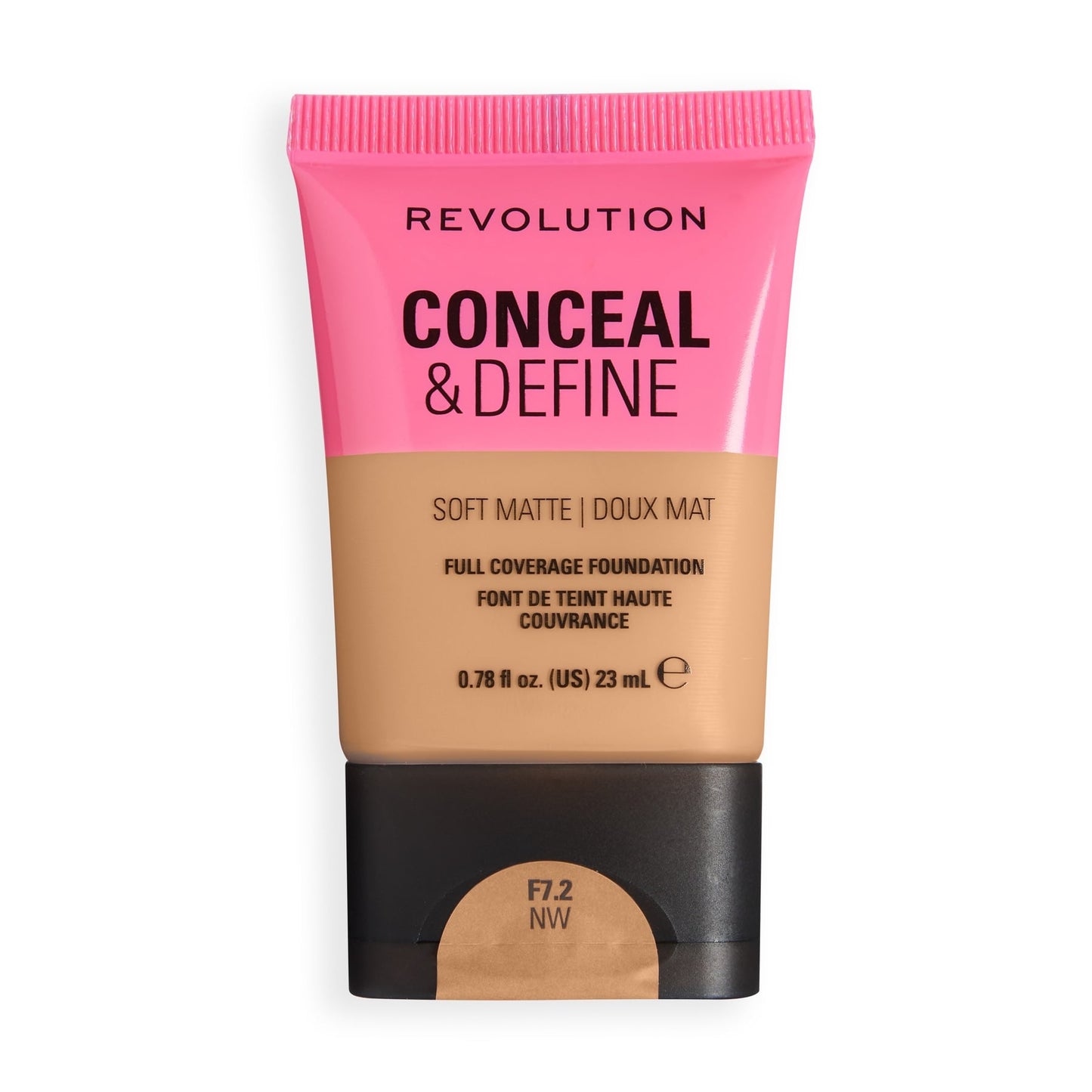 Makeup Revolution Conceal & Define Soft Matte Tube Foundation – Medium to Full Coverage