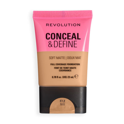 Makeup Revolution Conceal & Define Soft Matte Tube Foundation – Medium to Full Coverage