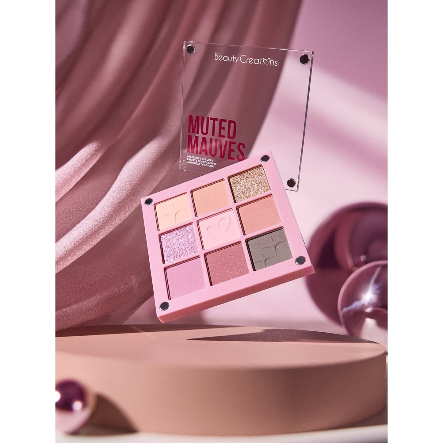 Beauty Creations 9 Color Magnetic Eyeshadow Palette Muted Mauves