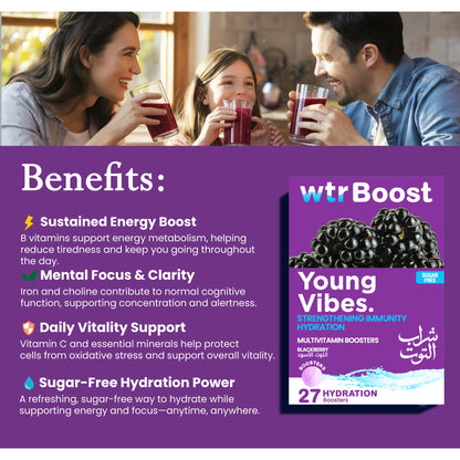 Wtrboost Young Vibes Strengthening Immunity Hydration - Blackberry