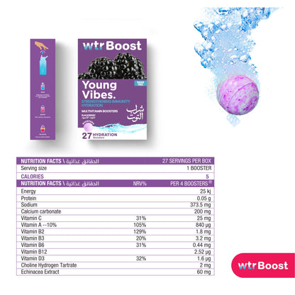 Wtrboost Young Vibes Strengthening Immunity Hydration - Blackberry