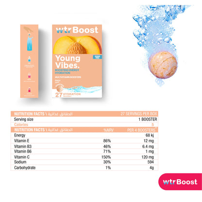Wtrboost Young Vibes Boosting Energy Hydration - Peach