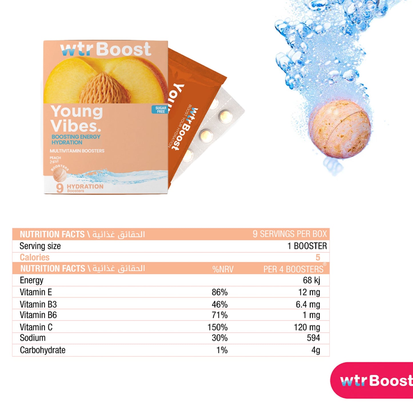 Wtrboost Young Vibes Boosting Enery Hydration Peach