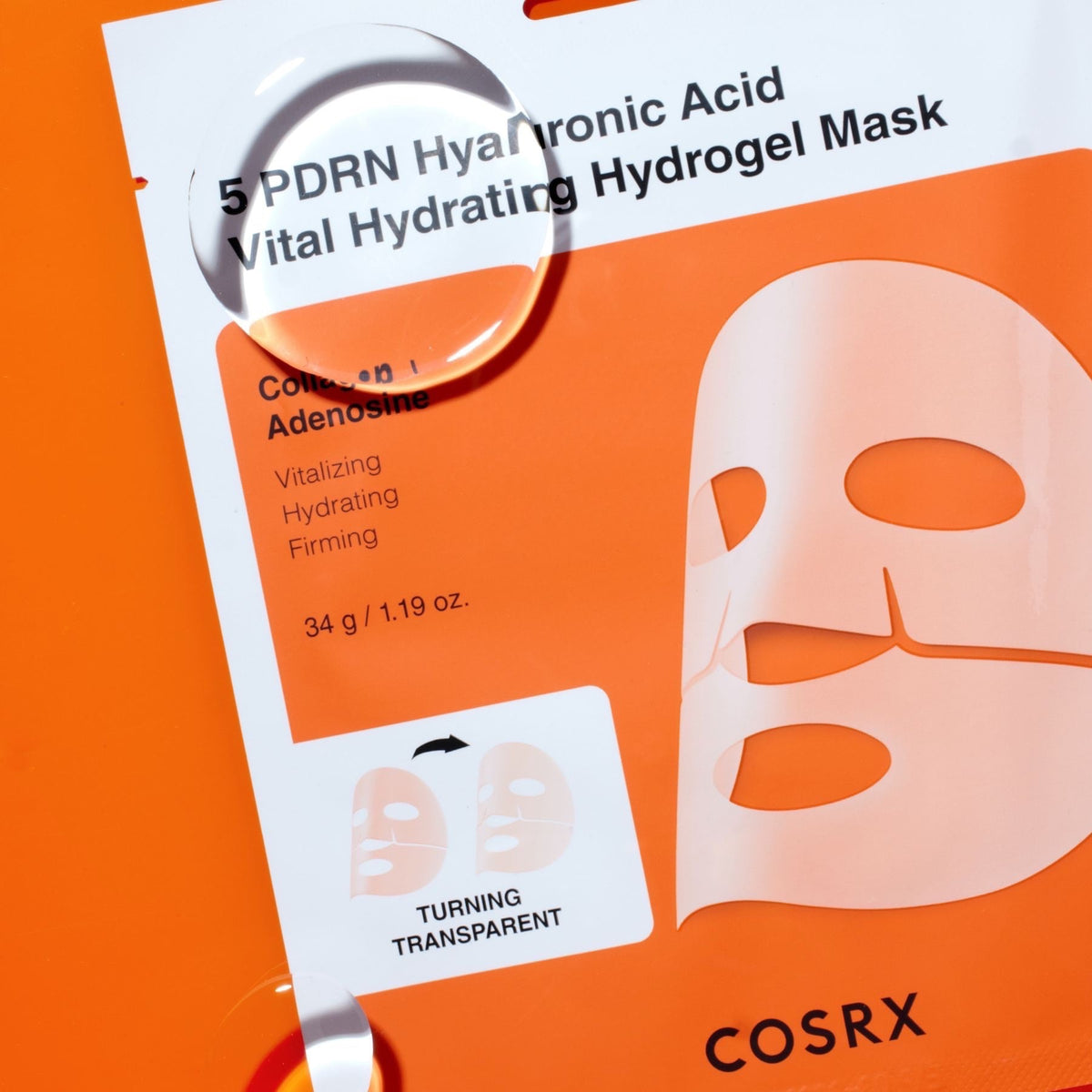 Cosrx 5 PDRN Hyaluronic Acid Vital Hydrogel Mask 3pcs