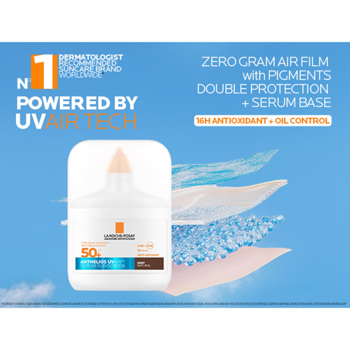La Roche-posay Anthelios Uvair Daily Spf50+ Dark Complexion 50ml
