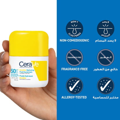 Cerave Invisible Hydrating Fluid Sunscreen Spf50 50ml