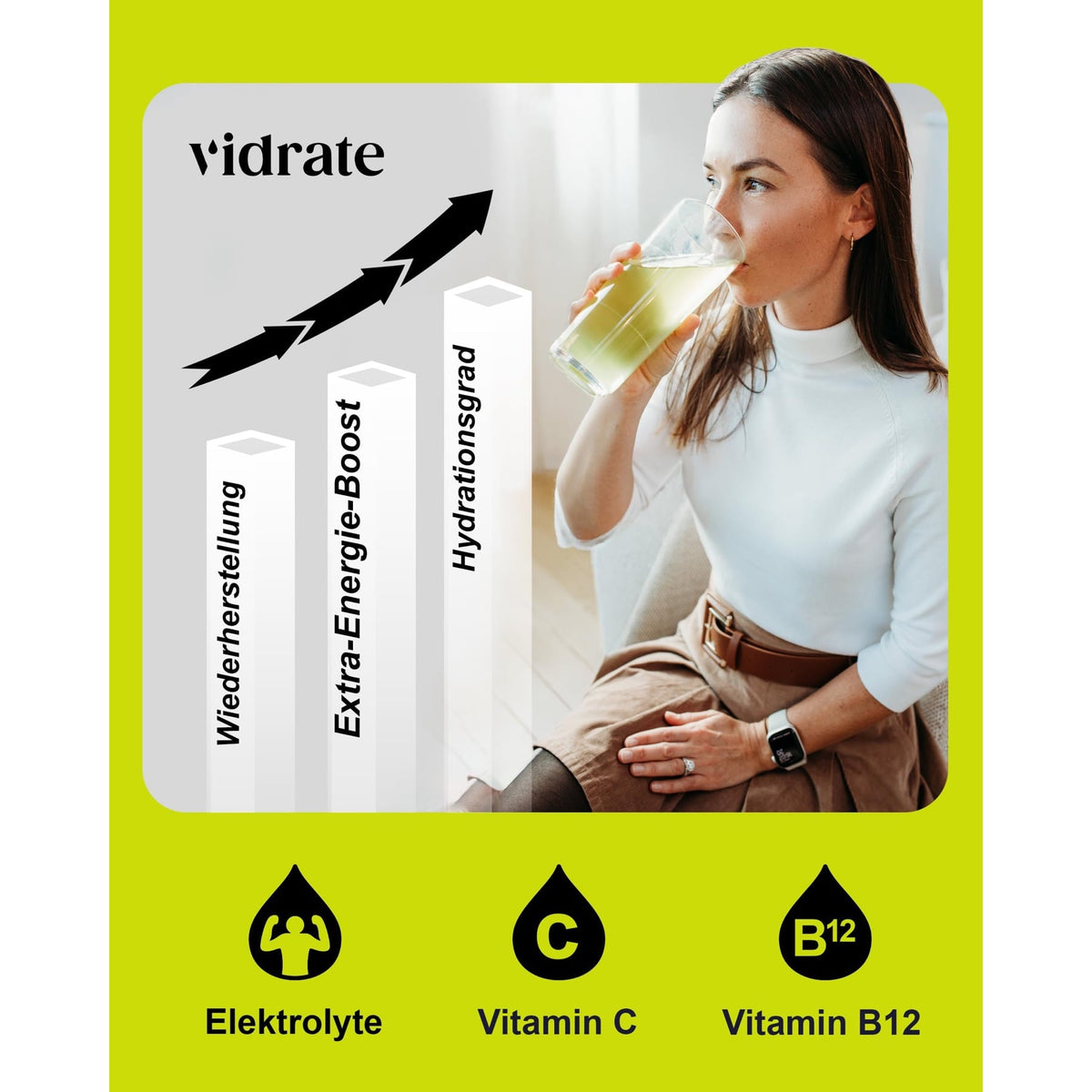 Vidrate Hydration Electrolyte Drink Powder Lemon, Lime & Mint - 30 Sachets
