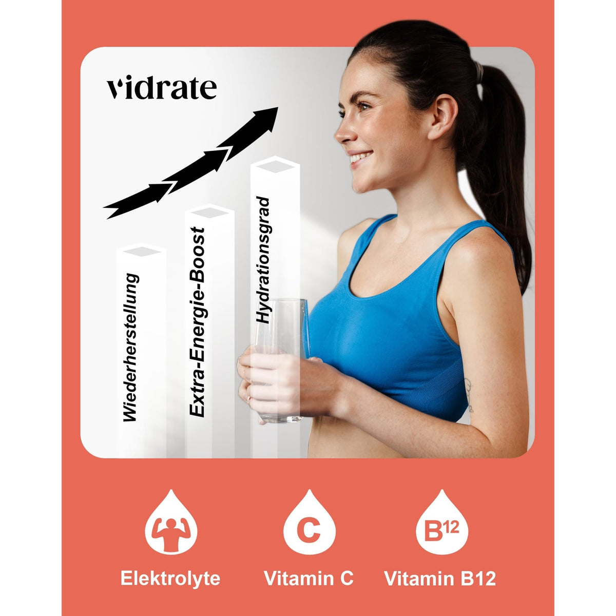 Vidrate Hydration Electrolyte Drink Powder Strawberry & Lime - 30 Sachets