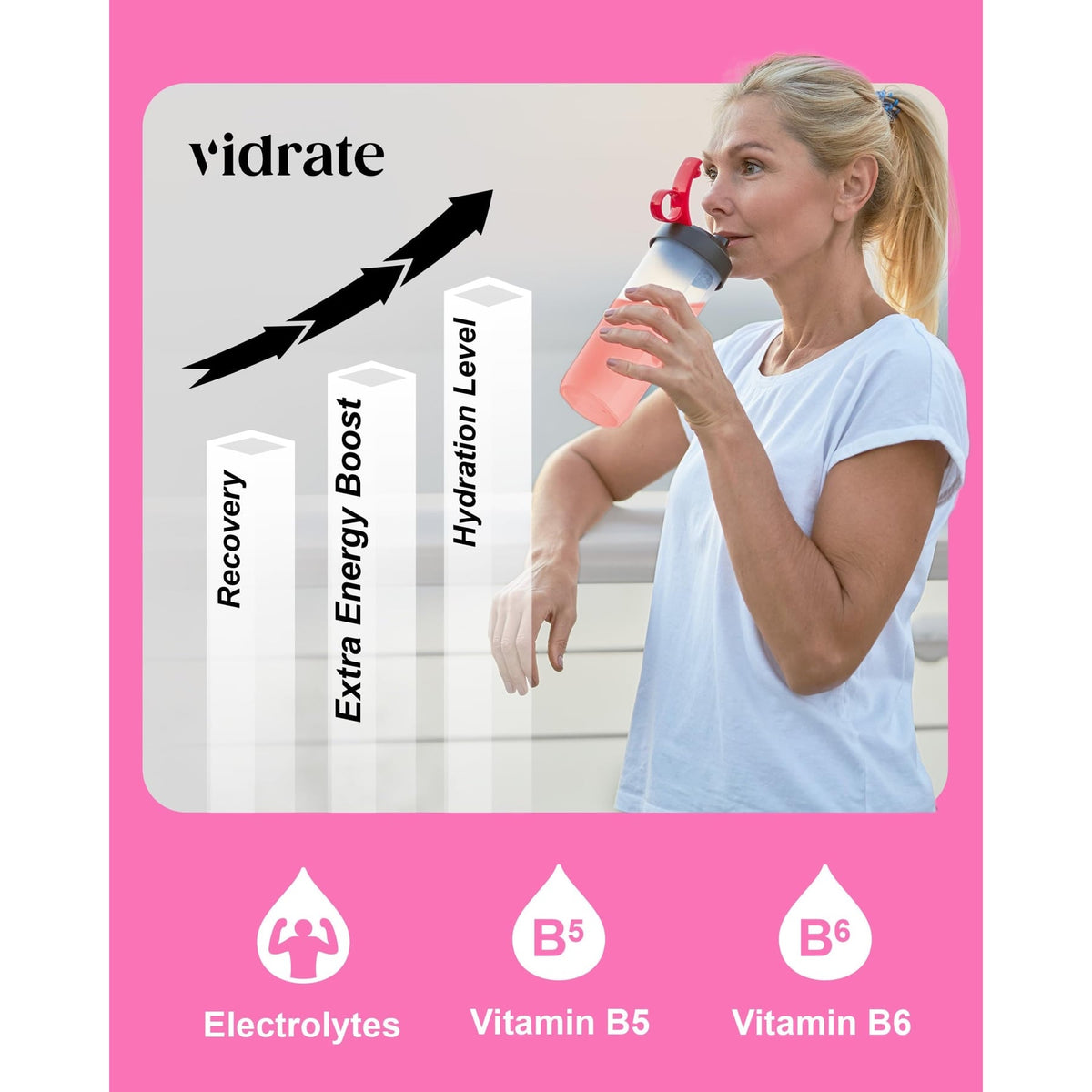 Vidrate Boost Electrolyte Drink Powder with Caffeine Guava - 20 Sachets