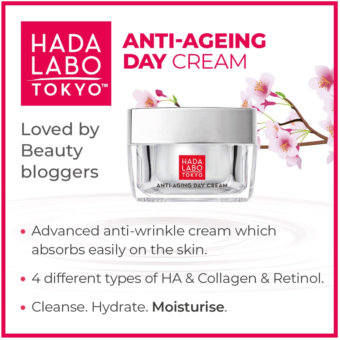 Hada Labo Tokyo Anti-Ageing Wrinkle Reducer Day Cream 50ml