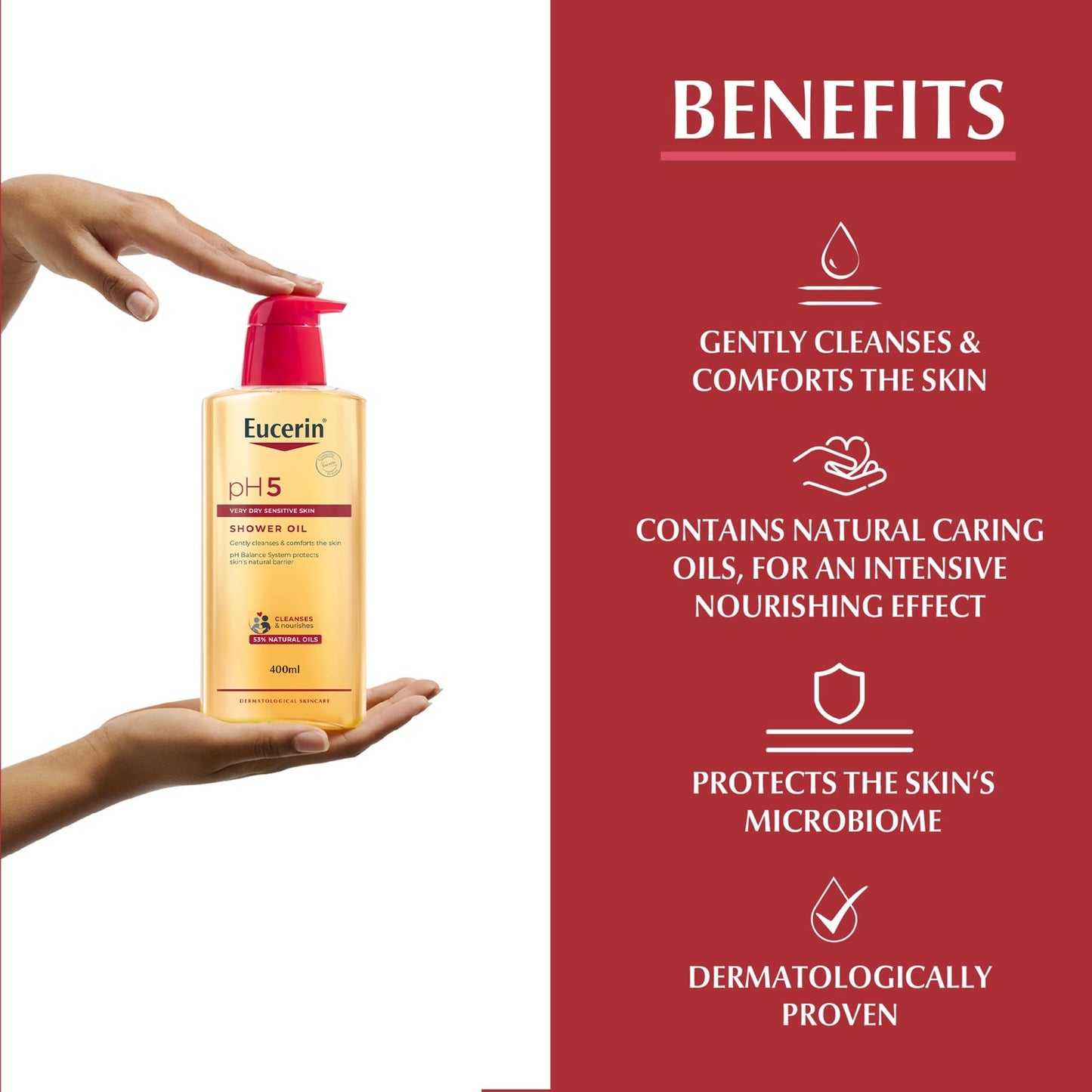 Eucerin pH5 Shower Oil Daily Body Cleanser 400ml