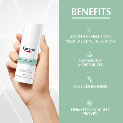Eucerin DermoPurifyer Oil Control Adjunctive Soothing Cream Acne Treatment 50ml