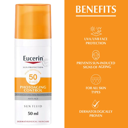 Eucerin Photoaging Control Face Sun Fluid Sunscreen SPF50 50ml
