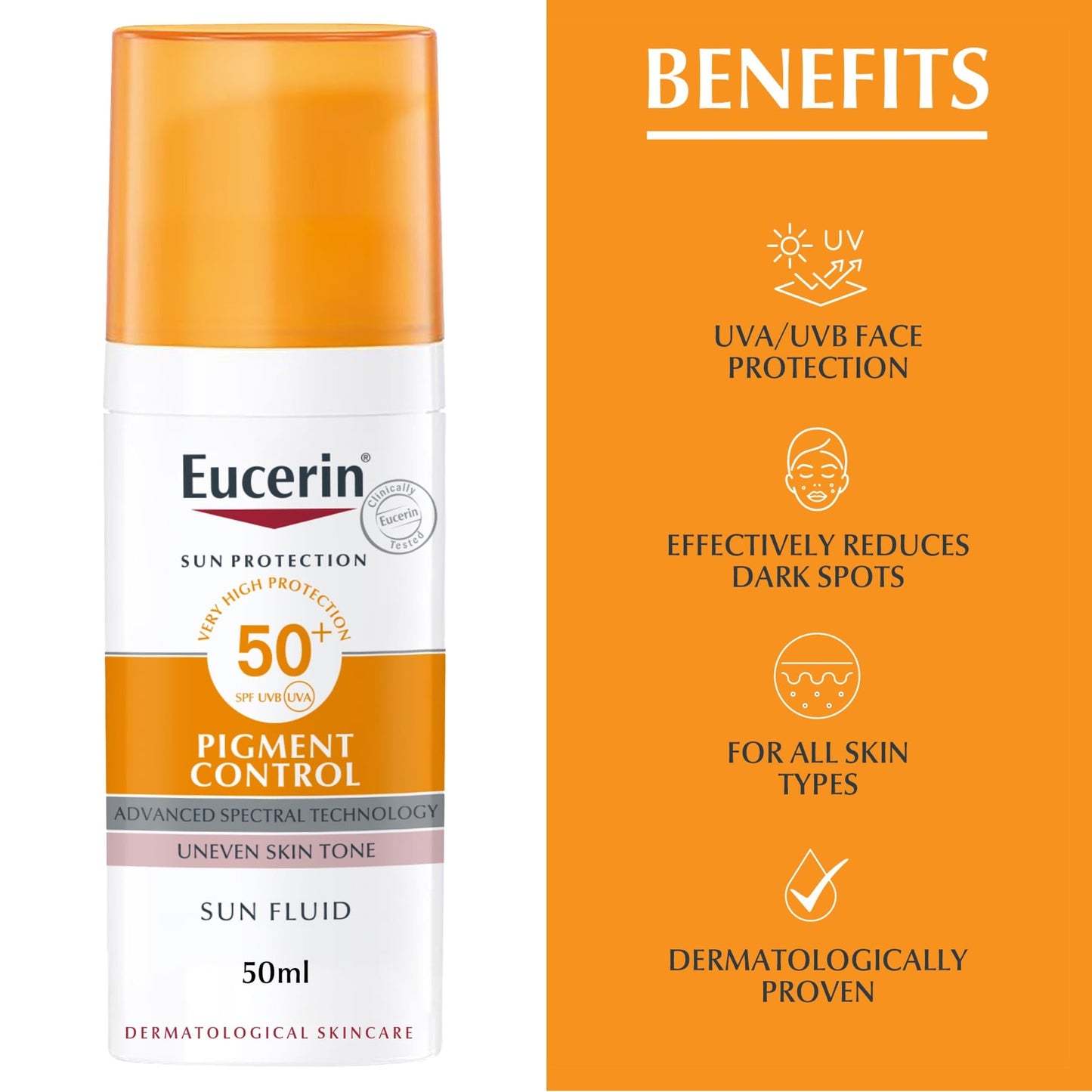 Eucerin Even Pigment Perfector Face Sun Fluid Sunscreen SPF50+ 50ml
